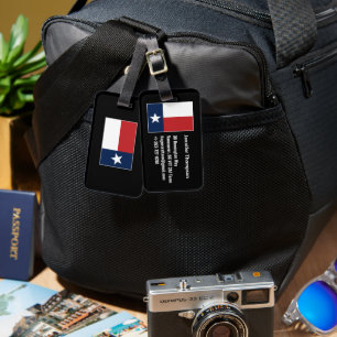 Étiquette À Bagage Drapeau du Texas Rouge Blanc Bleu Personnalisé Tex