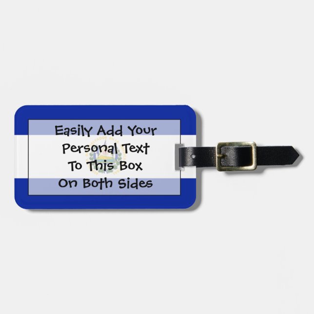 Étiquette À Bagage Drapeau El Salvador Easy ID Personnel (Devant horizontal)