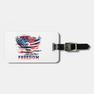 Étiquette À Bagage Drapeau et aigle des Etats-Unis.Liberté.