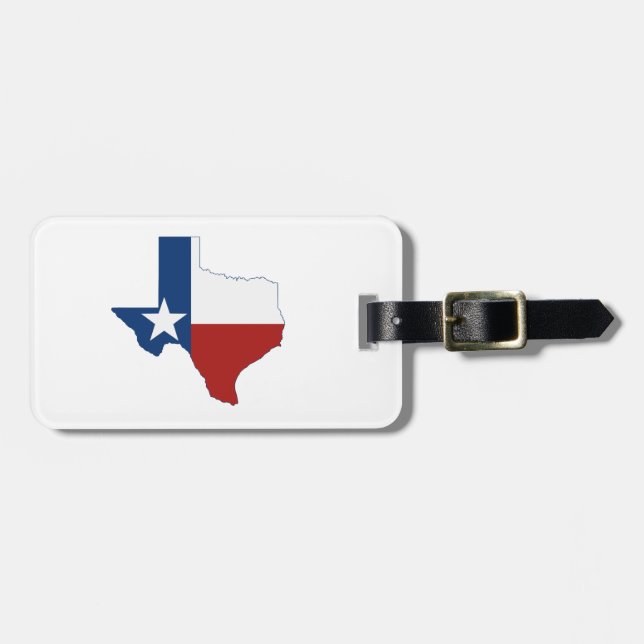 Étiquette À Bagage Drapeau et carte d'état du Texas (Devant horizontal)