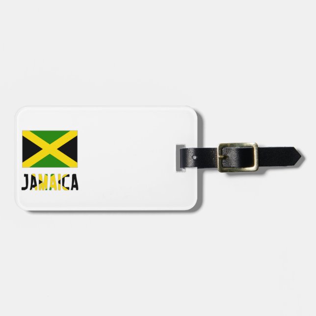 Étiquette À Bagage Drapeau et mot de la Jamaïque (Devant horizontal)
