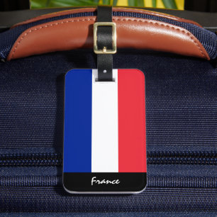 Étiquette À Bagage Drapeau français, drapeaux de la France patriotiqu