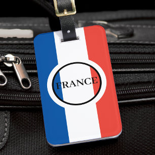 Étiquette À Bagage Drapeau français Rouge Blanc Bleu Patriotique