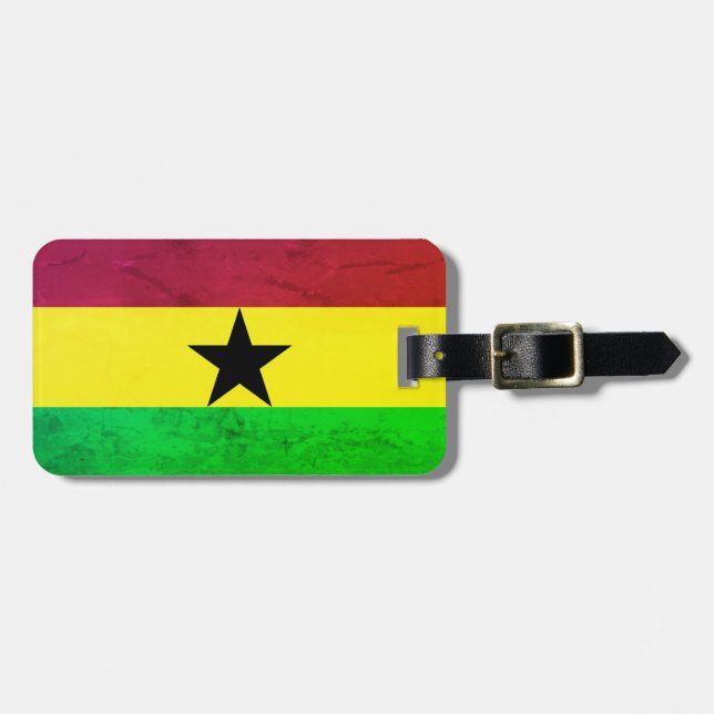 Étiquette À Bagage Drapeau Ghana (Afrique de l'Ouest) (Devant horizontal)