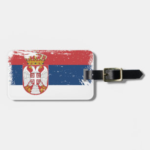 Étiquette À Bagage Drapeau grunge de la Serbie
