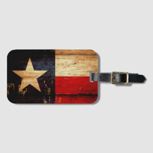 Étiquette À Bagage Drapeau grunge en bois rustique d'état du Texas
