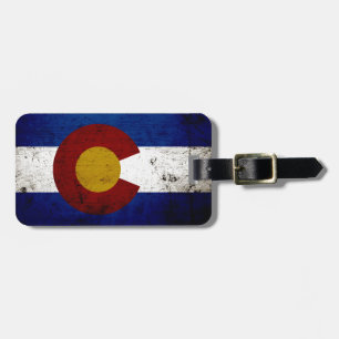 Étiquette À Bagage Drapeau grunge noir d'état du Colorado