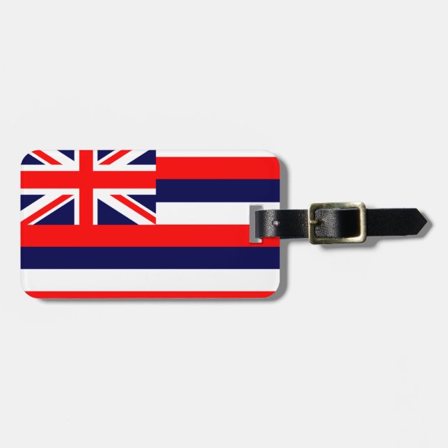 Étiquette À Bagage Drapeau HAWAII - (Devant horizontal)