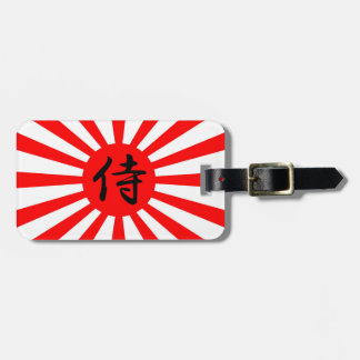 Étiquette À Bagage Drapeau impérial japonais avec symbole Kanji Samur