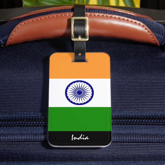 Étiquette À Bagage Drapeau indien Patriotic India (Insitu Rectoal 2)