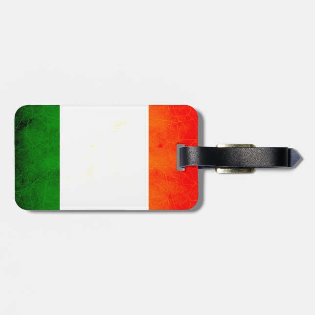 Étiquette À Bagage Drapeau irlandais énervé moderne (Dos horizontal)