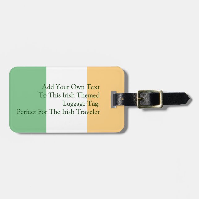 Étiquette À Bagage Drapeau irlandais personnalisable (Devant horizontal)
