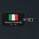 Étiquette À Bagage Drapeau italien Italie Voyage Texte personnalisé<br><div class="desc">Voyager en Italie avec votre famille ou un groupe de voyage? Ensuite, cette étiquette de bagage est parfaite - design comprend le drapeau italien et 2 lignes de texte personnalisé. Ajoutez votre nom de famille ou de groupe, votre date de vacances ou tout texte personnalisé. Simple et classique - parfait...</div>