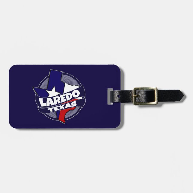 Étiquette À Bagage Drapeau Laredo Texas marque de bagage (Devant horizontal)