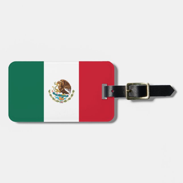 Étiquette À Bagage Drapeau mexicain (Devant horizontal)