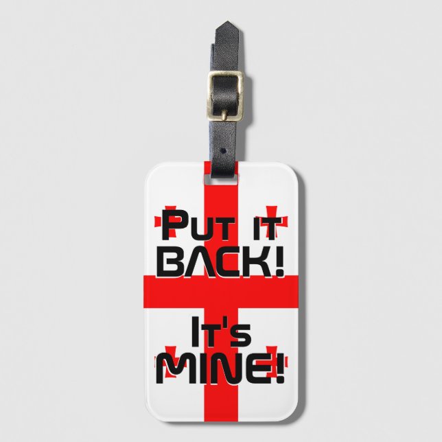 Étiquette À Bagage Drapeau national de Géorgie Funny Patriotique (Devant Vertical)