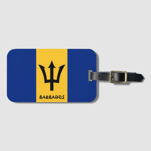 Étiquette À Bagage Drapeau national de la Barbade patriotique