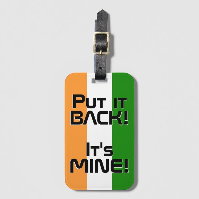 Étiquette À Bagage Drapeau national de l'Inde Funny patriotique (Devant Vertical)
