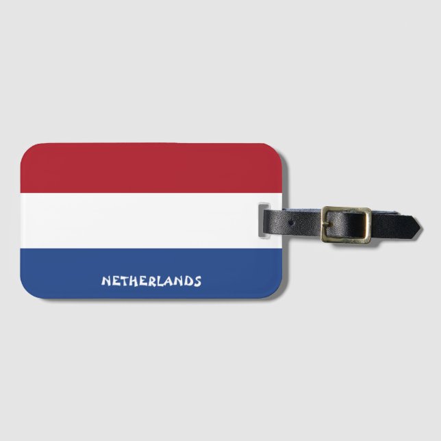 Étiquette À Bagage Drapeau national de Pays-Bas patriotique (Devant Horizontal)
