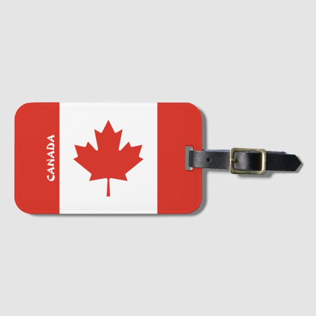 Étiquette À Bagage Drapeau national du Canada patriotique (Devant Horizontal)