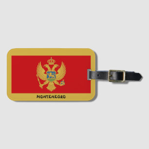 Étiquette À Bagage Drapeau national du Monténégro patriotique