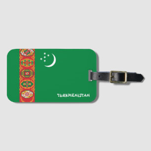 Étiquette À Bagage Drapeau national du Turkménistan patriotique