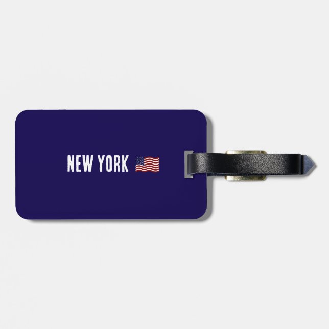 Étiquette À Bagage Drapeau New York/États-Unis (Dos horizontal)