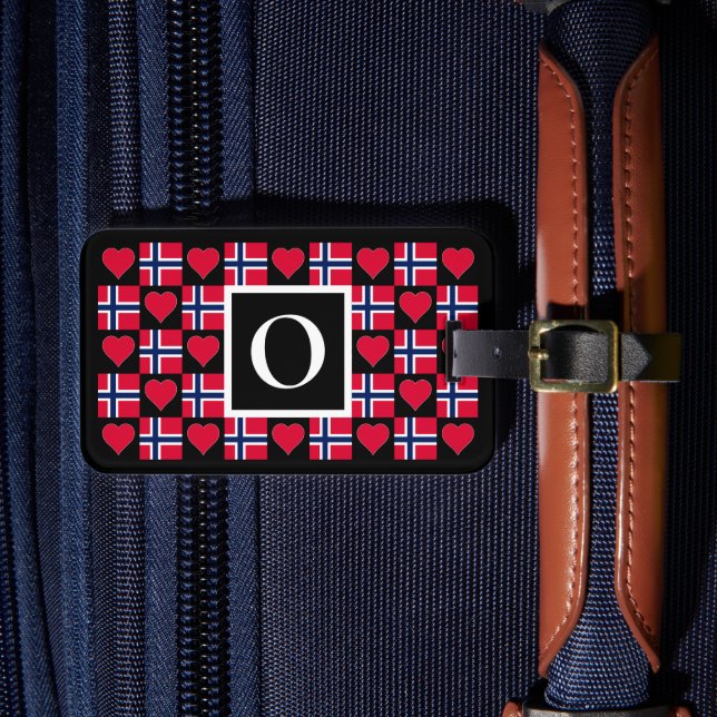 Étiquette À Bagage Drapeau norvégien personnalisé Norvège Lettre pers (Insitu Rectoal 4)