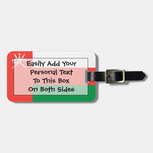 Étiquette À Bagage Drapeau Oman Easy ID Personal (Devant horizontal)