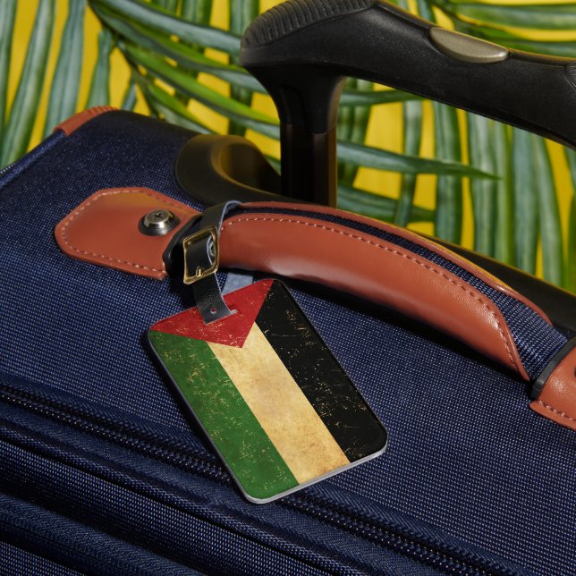 Étiquette À Bagage Drapeau palestinien Vintage (Insitu Rectoal 1)