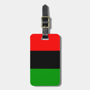 Étiquette À Bagage Drapeau panafricain rouge, noir, vert