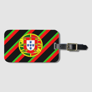 Étiquette À Bagage Drapeau portugais de rayures