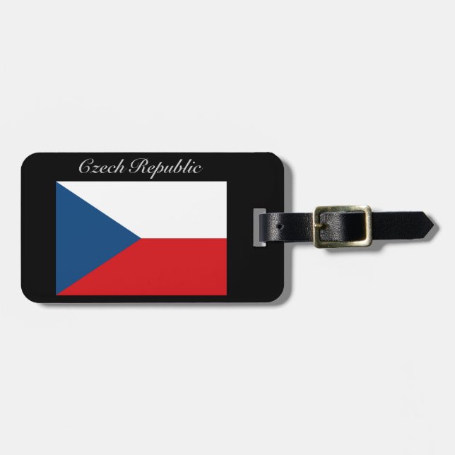 Étiquette À Bagage Drapeau République tchèque - Ceska Republika (Devant horizontal)