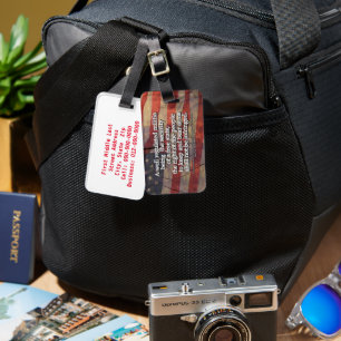 Étiquette À Bagage Drapeau Rustique Photo Deuxième amendement Constit