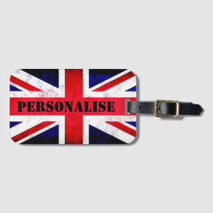 Étiquette À Bagage Drapeau Rustique Union Jack UK Personnalisé