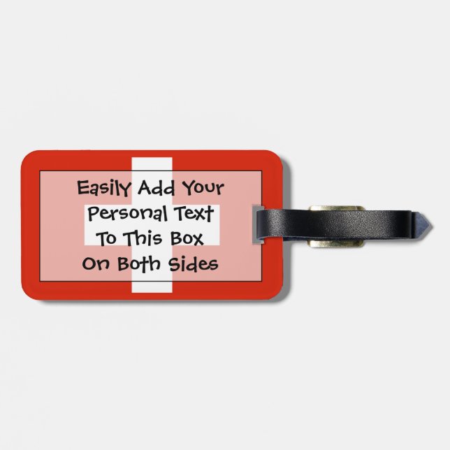 Étiquette À Bagage Drapeau Suisse Easy ID Personal (Dos horizontal)