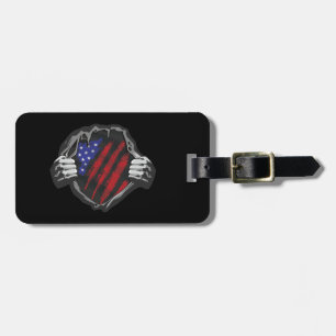 Étiquette À Bagage Drapeau superhero USA