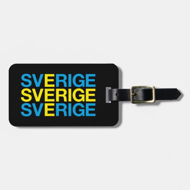 Étiquette À Bagage Drapeau SVERIGE (Devant horizontal)