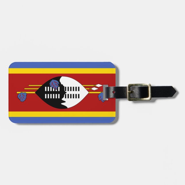 Étiquette À Bagage Drapeau Swaziland Easy ID Personal (Devant horizontal)
