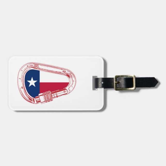 Étiquette À Bagage Drapeau Texas Escalade carabiner (Devant horizontal)