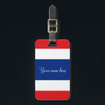 Étiquette À Bagage Drapeau thaïlandais<br><div class="desc">Drapeau thaïlandais Le drapeau du Royaume de Thaïlande présente cinq bandes horizontales dans les couleurs rouge,  blanc,  bleu,  blanc et rouge,  la bande bleue centrale étant deux fois plus large que les quatre autres. #thailand #thai #royaume #drapeau</div>