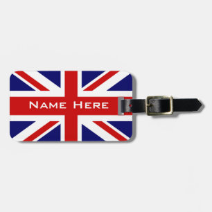 Étiquette À Bagage Drapeau U.k Très Cool The Union Jack Avec Monogram