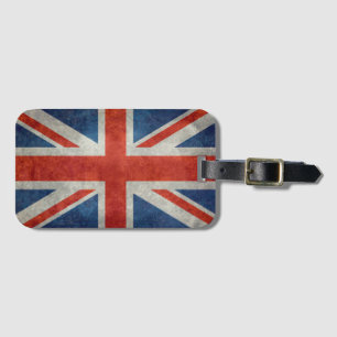 Étiquette À Bagage Drapeau Union Jack britannique dans style rétro te