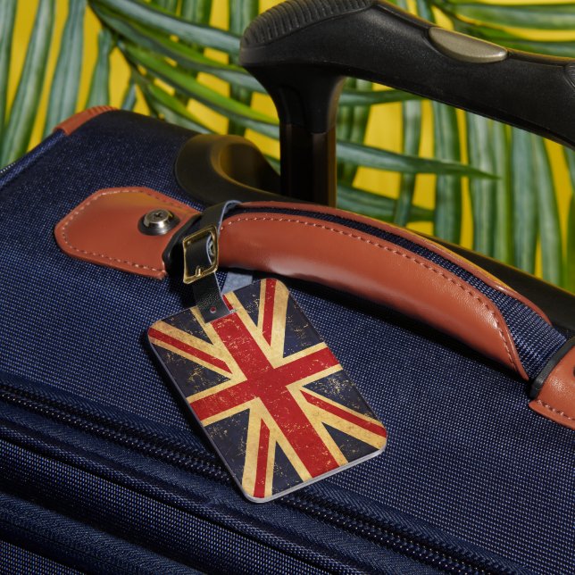 Étiquette À Bagage Drapeau Union Jack britannique Vintage (Insitu Rectoal 1)