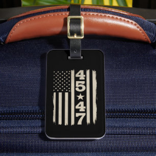 Étiquette À Bagage Drapeau vintage USA 45 47 Trump 47e président