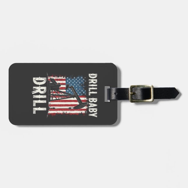 Étiquette À Bagage Drill Baby Drill American Trump Energy Economy (Devant horizontal)