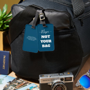 Étiquette À Bagage Drôle bleu non votre sac Texte