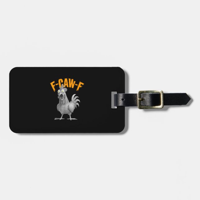 Étiquette À Bagage Drôle F Caw F Poulet Style Rétro Classique (Devant horizontal)