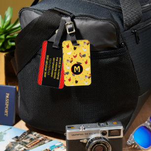 Étiquette À Bagage Drôle poulet