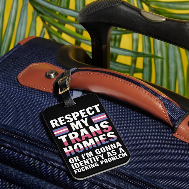 Étiquette À Bagage Drôle Respecte Mes Copains Trans Mois de la Fierté (Insitu Rectoal 1)
